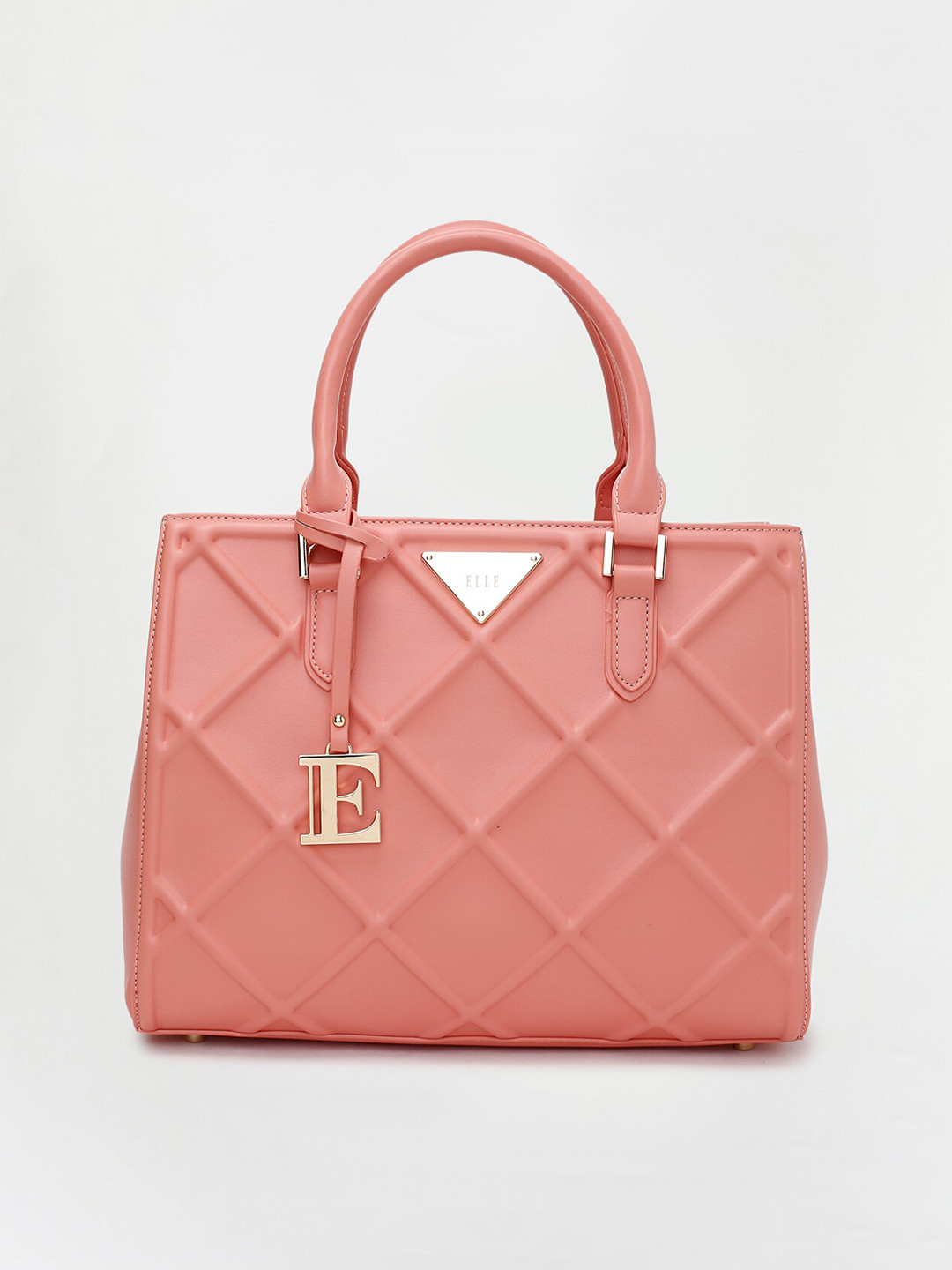 

ELLE Pink Textured Swagger Handheld Bag