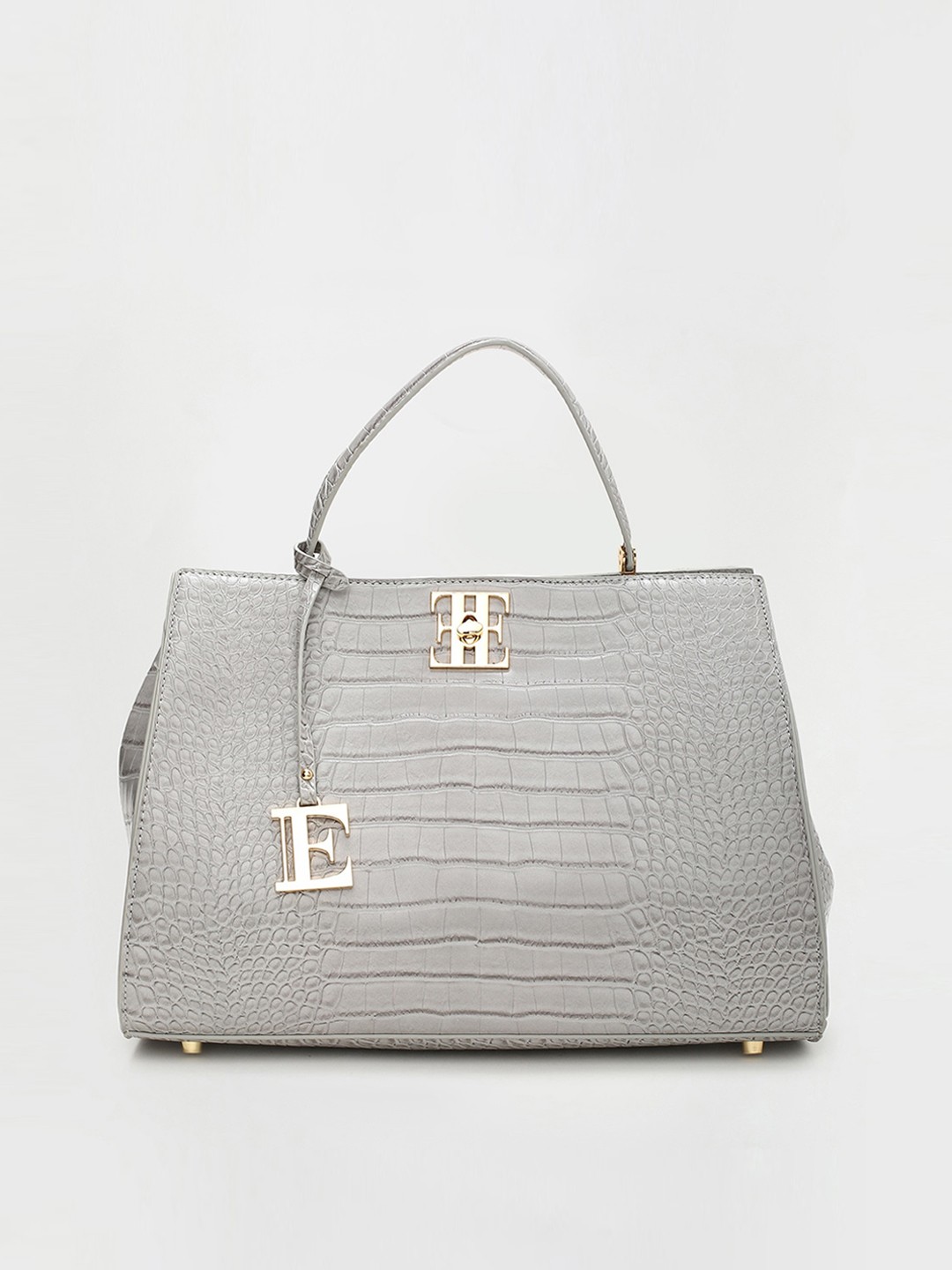 

ELLE Grey Textured Structured Handheld Bag