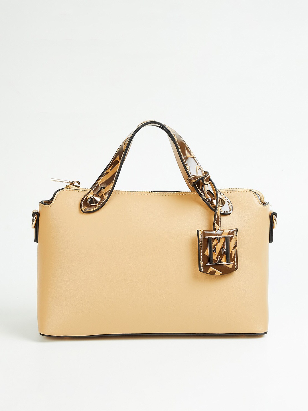 

ELLE Beige Oversized Structured Handheld Bag
