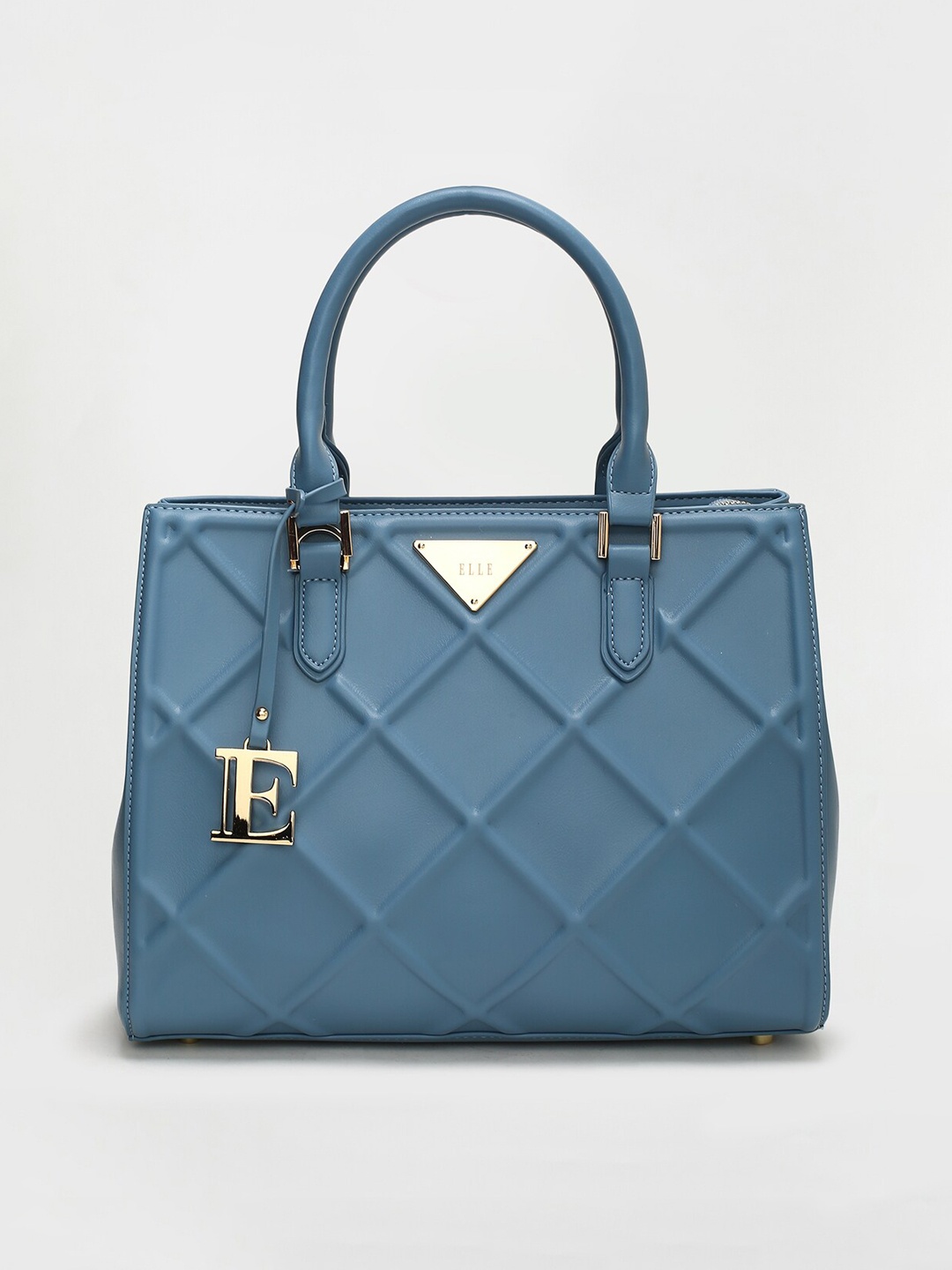 

ELLE Blue Textured Structured Handheld Bag