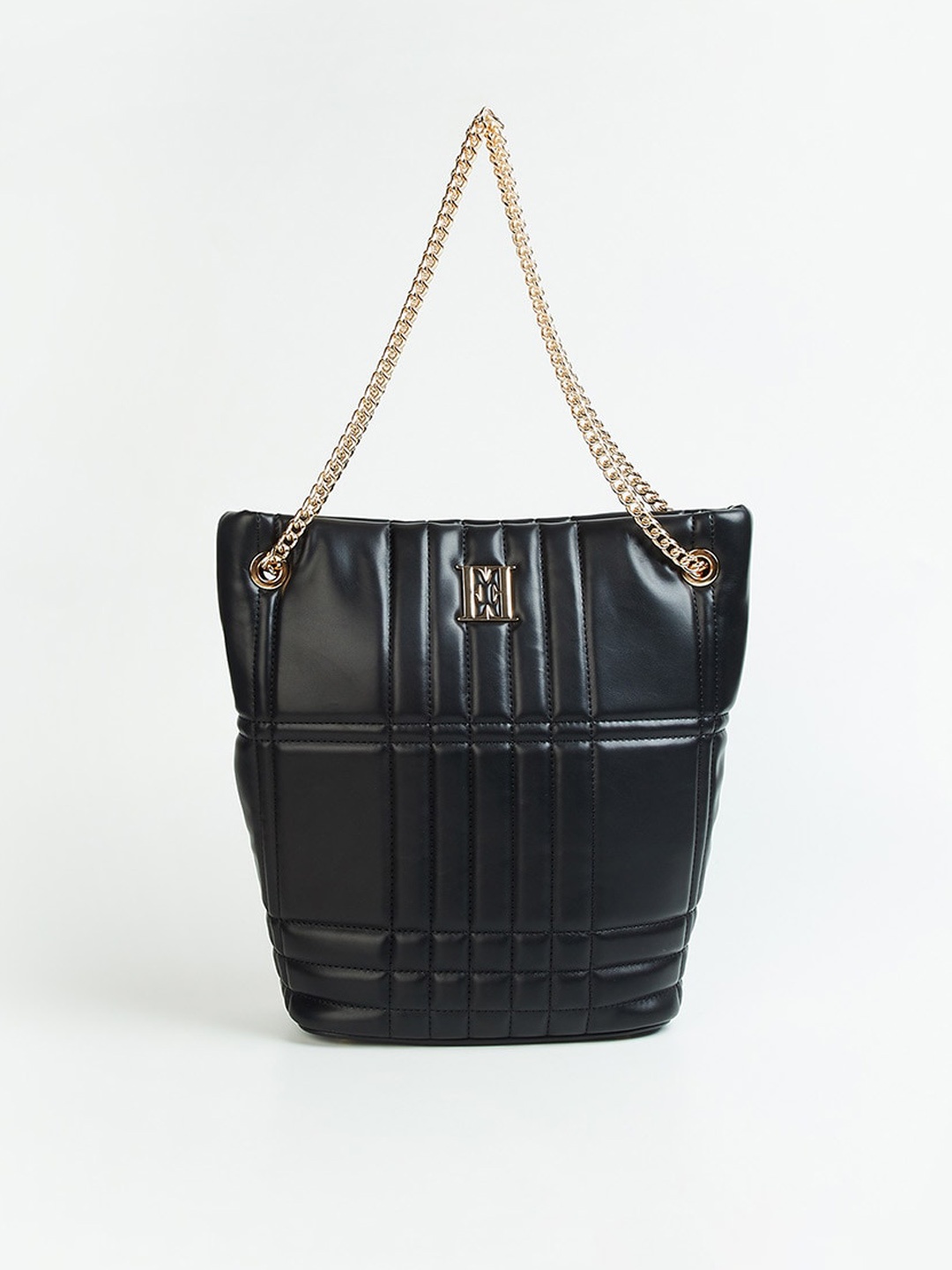 

ELLE Black Textured Oversized Shopper Shoulder Bag