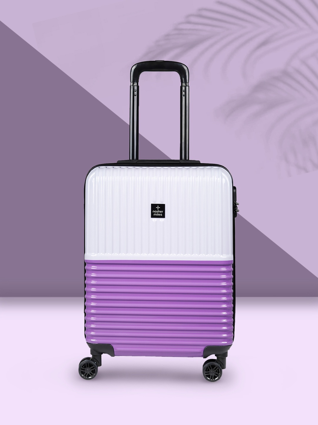 

Nasher Miles Istanbul Hard-Sided ABS and PC Cabin White Purple Trolley Bag - 20Inch 55cm