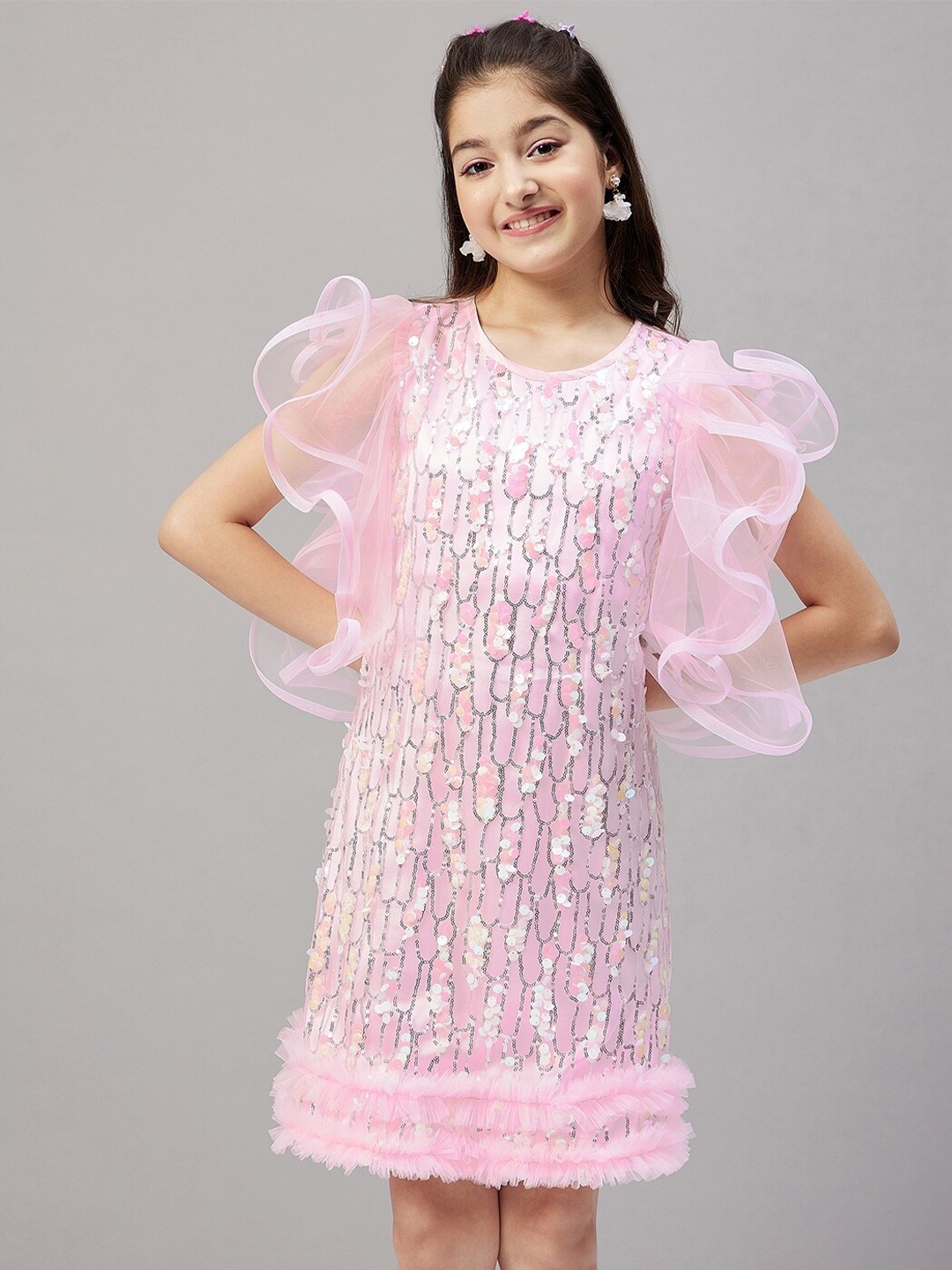 

Stylo Bug Girls Sequin Embellished Sheath Dress, Pink