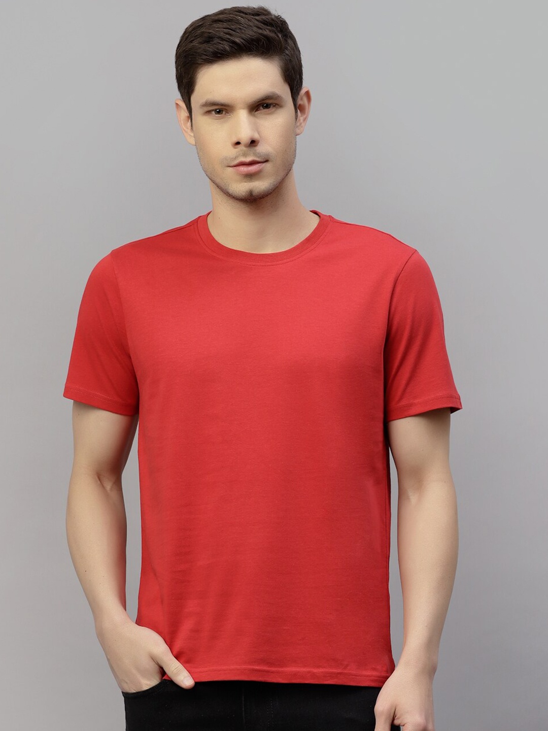 

Nimble Men Red Cotton T-shirt