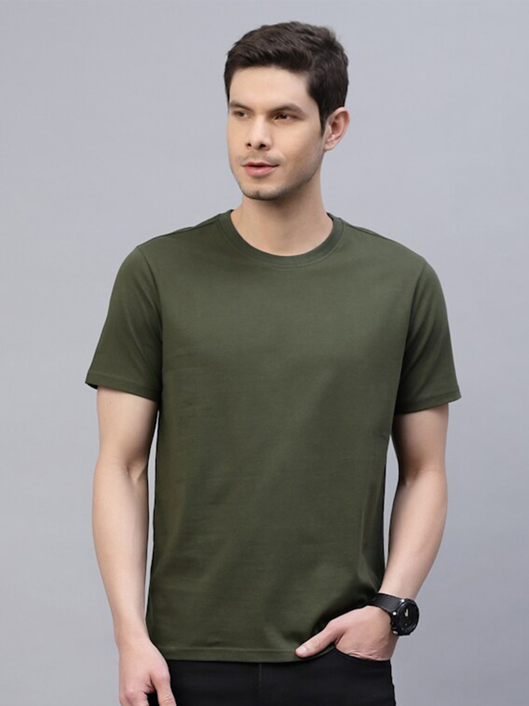 

Nimble Men Green Cotton T-shirt