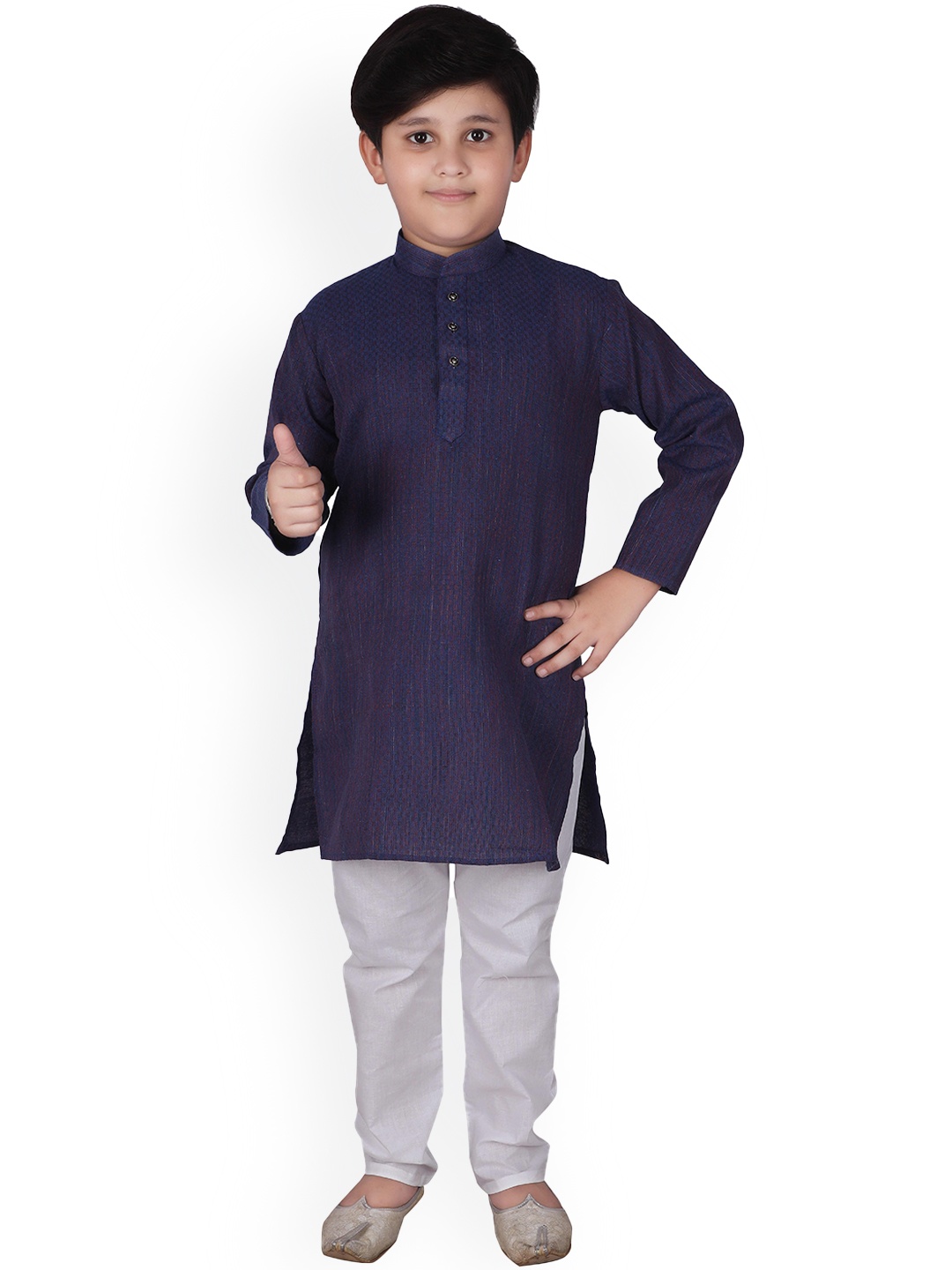 

Pro-Ethic STYLE DEVELOPER Boys Pure Cotton Kurta with Pyjamas, Navy blue