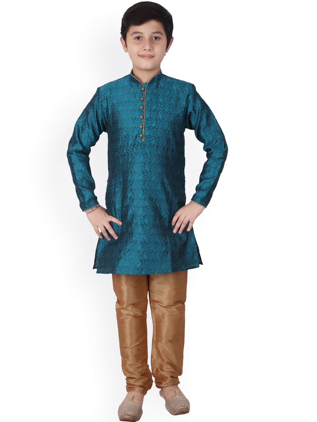 

Pro-Ethic STYLE DEVELOPER Boys Pure Cotton Kurta with Pyjamas, Teal