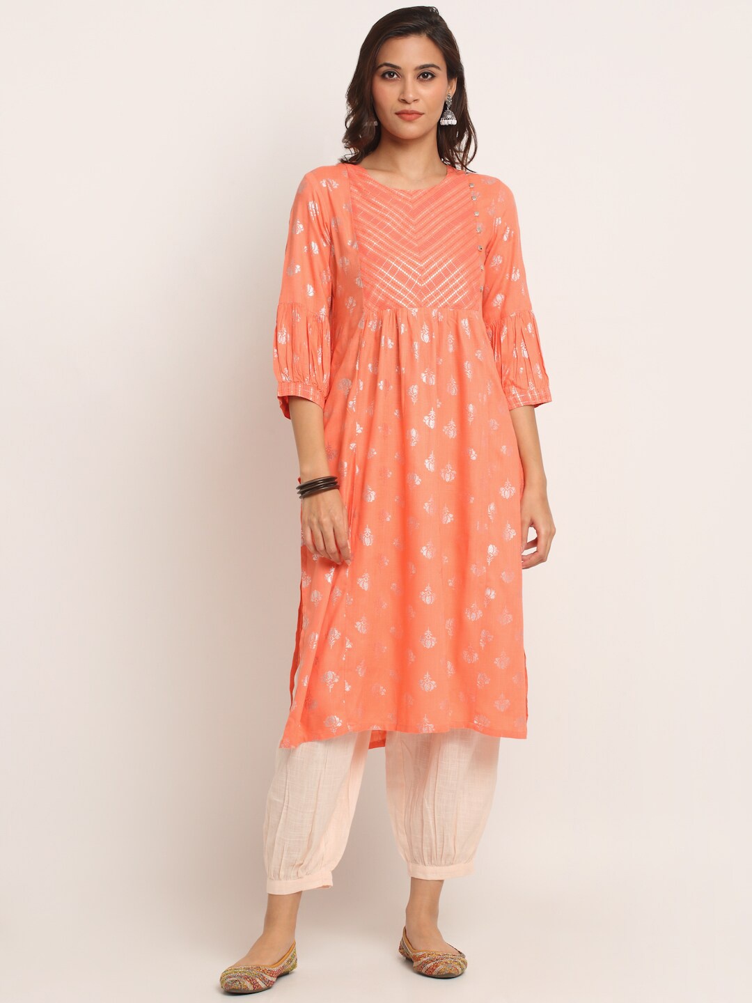 

EK BY EKTA KAPOOR Ethnic Motifs Printed Kurta, Orange