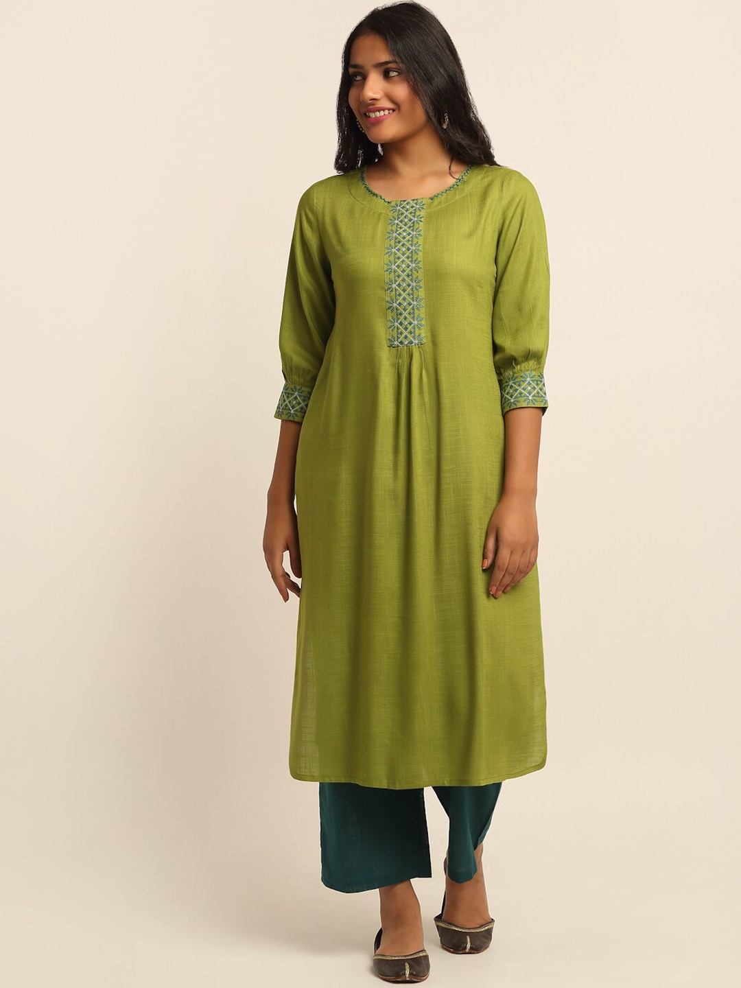 

EK BY EKTA KAPOOR Calf Length Kurta, Green