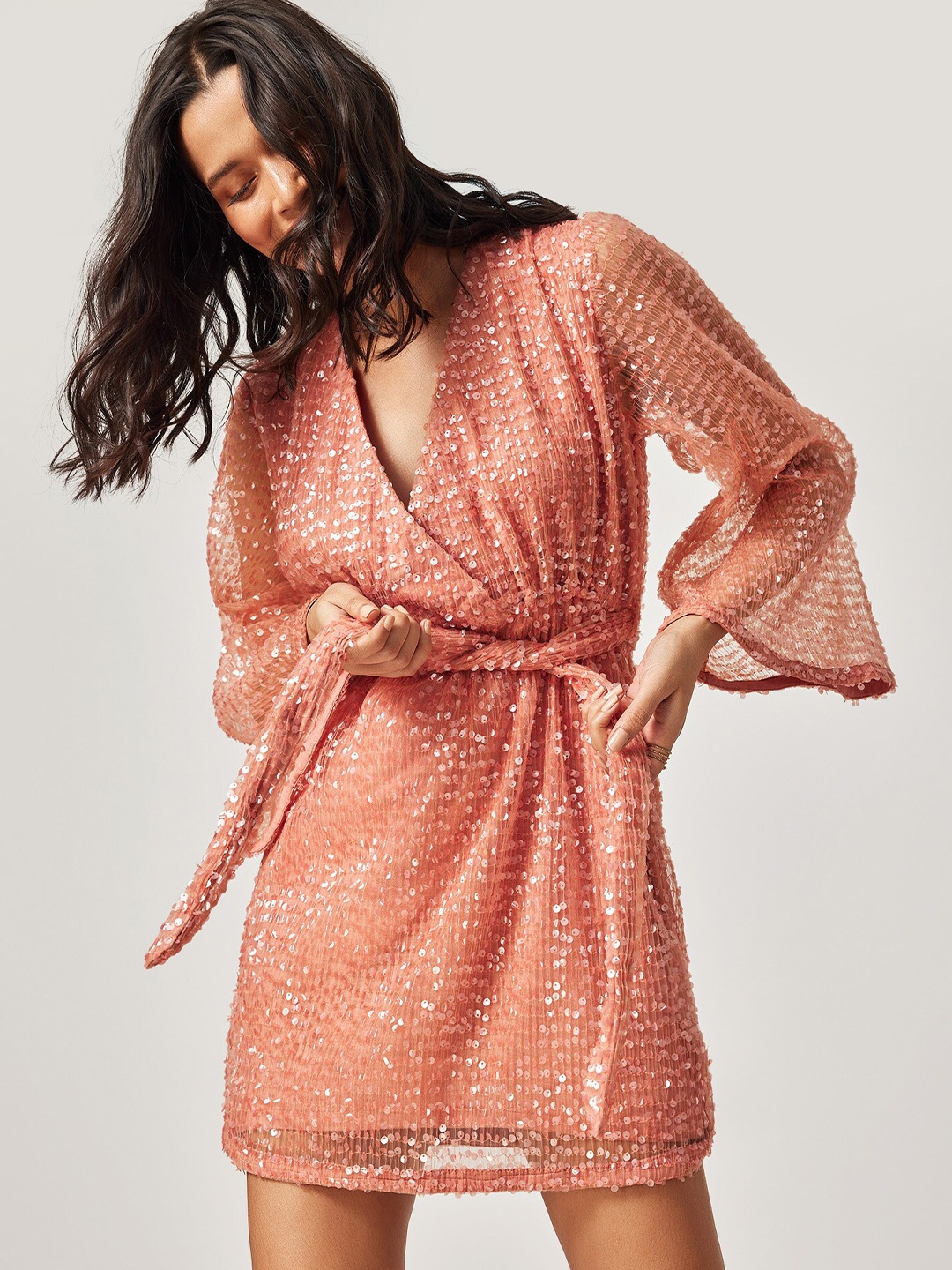 

The Label Life Sequin Embellished Dress, Peach