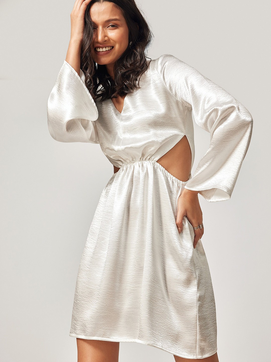 

The Label Life Cut-Out A-Line Mini Dress, Silver