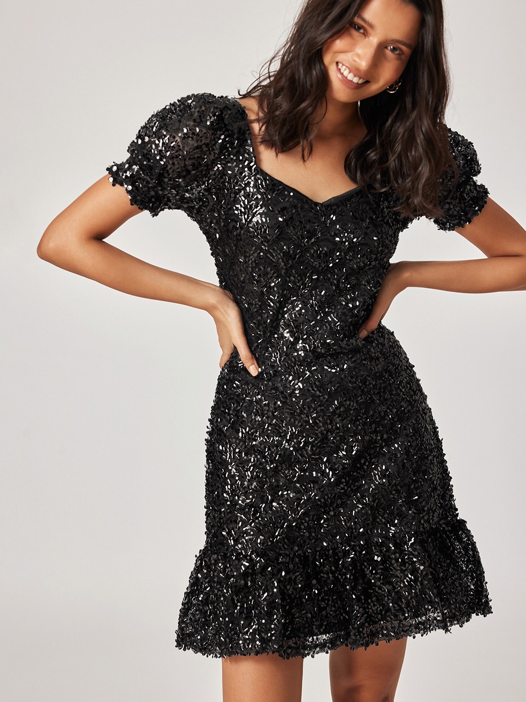 

The Label Life Sequin Embellished Sheath Dress, Black
