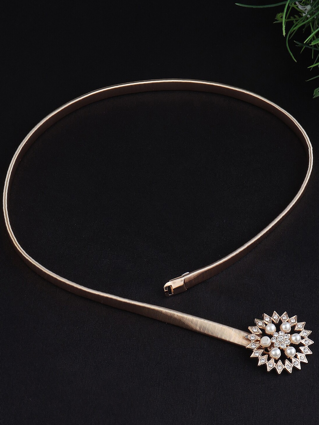 

Swiss Design Women Gold-Toned Embellished Belt