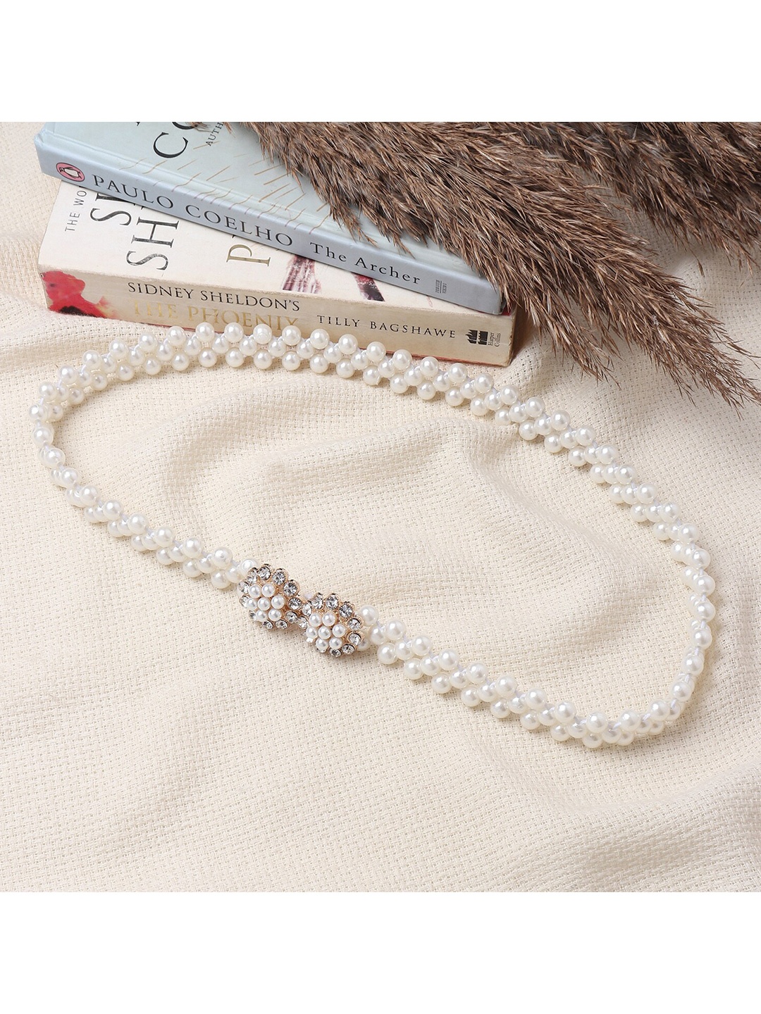 

Swiss Design Women White Embellished Belt