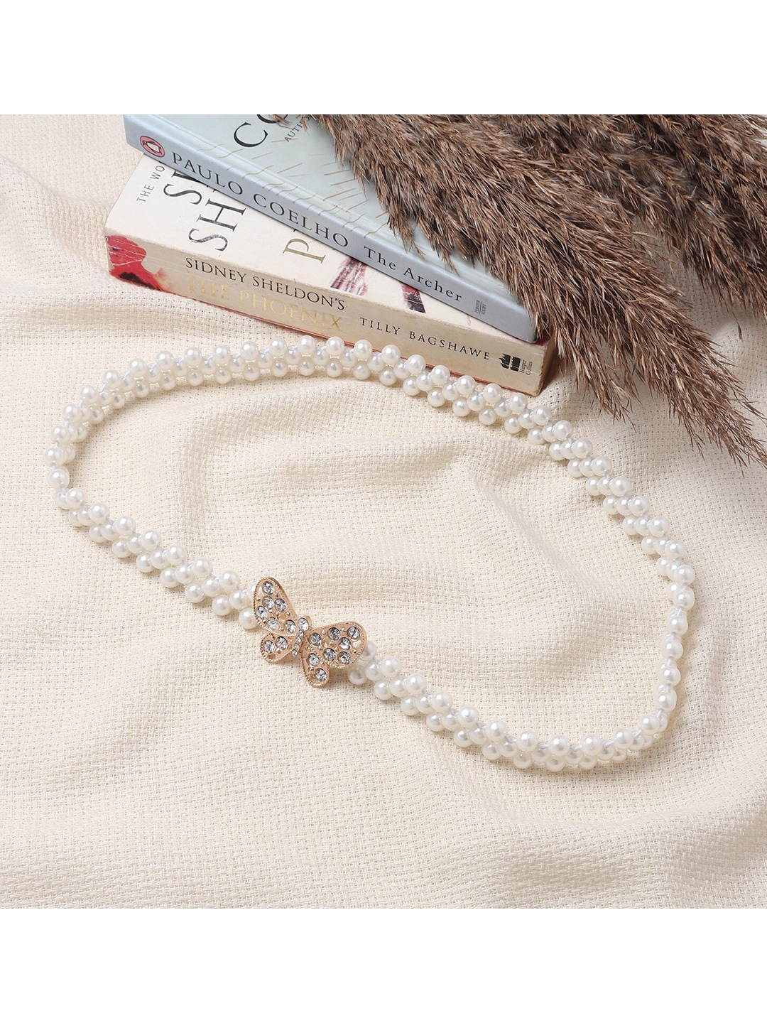 

Swiss Design Women White Embellished Belt
