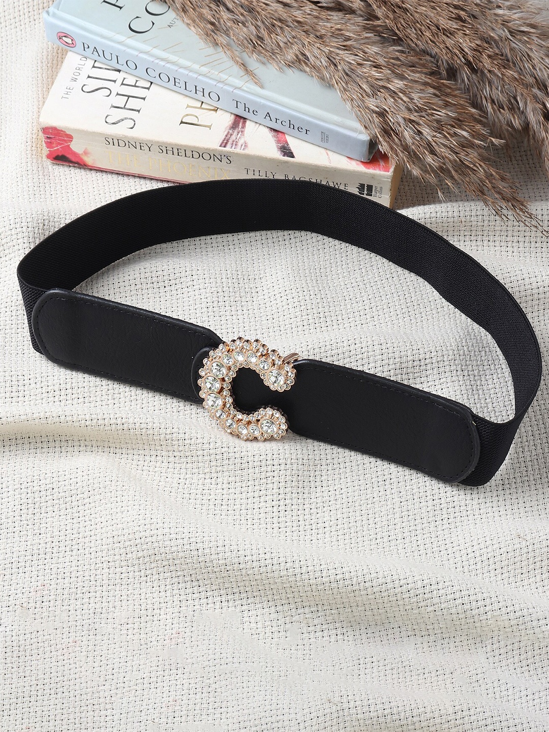 

Swiss Design Women Black Embellished Belt