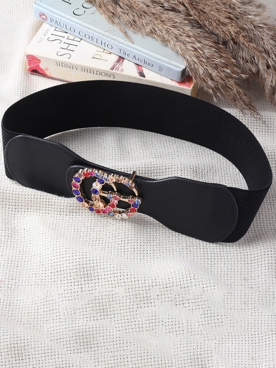 

Swiss Design Women Black Embellished Belt