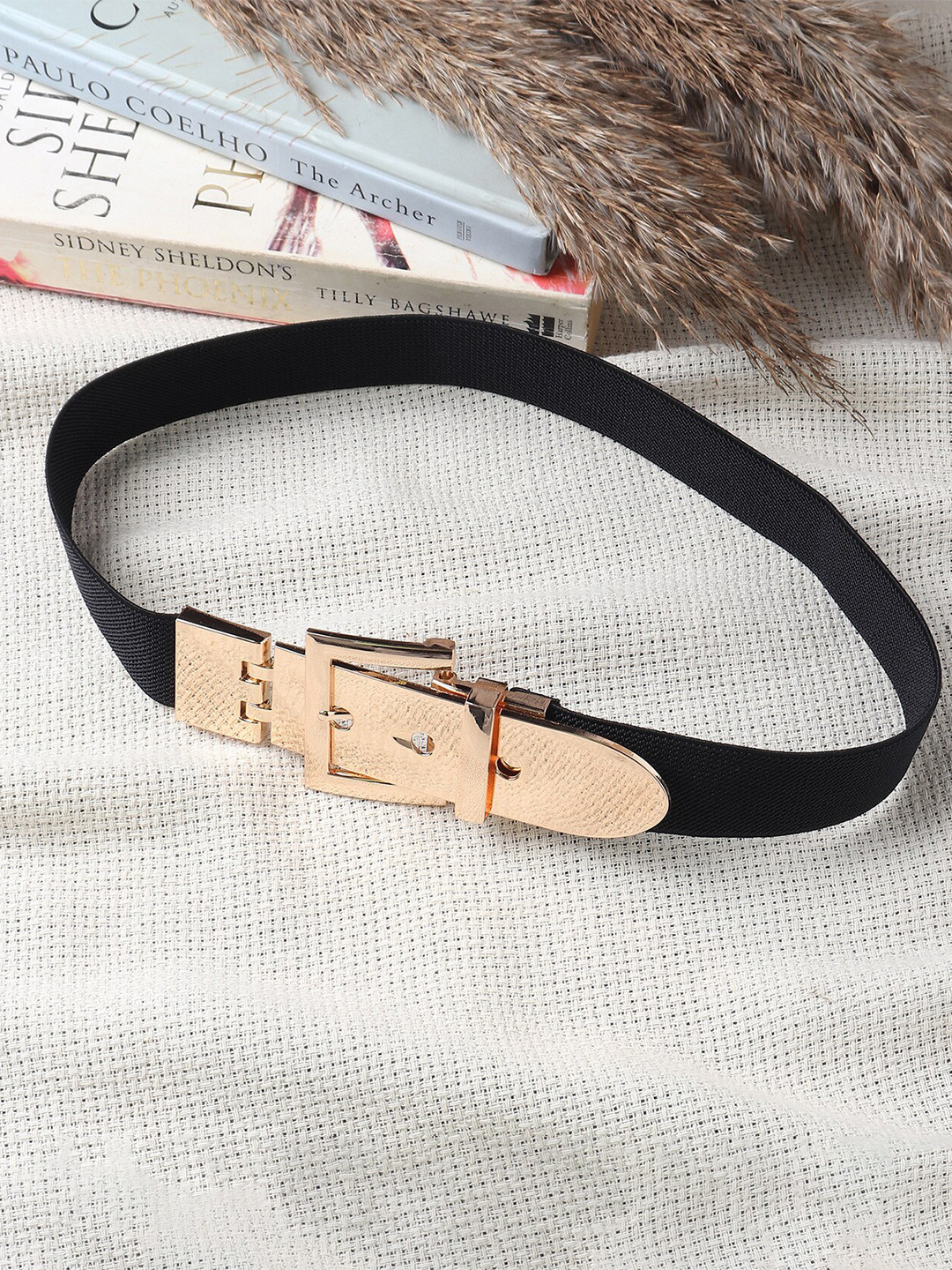 

Swiss Design Women Black Textured Belt