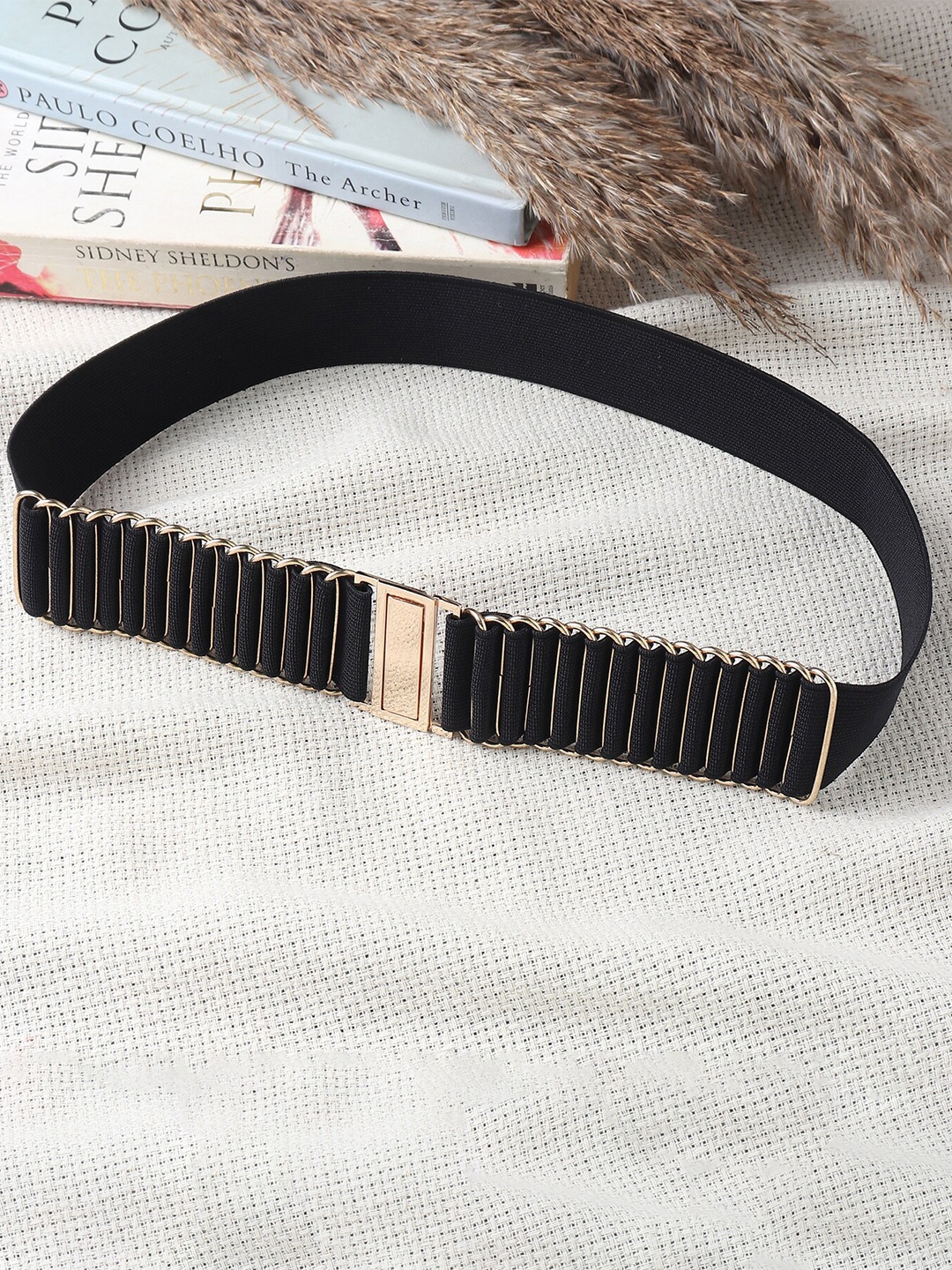 

Swiss Design Women Black Textured Belt
