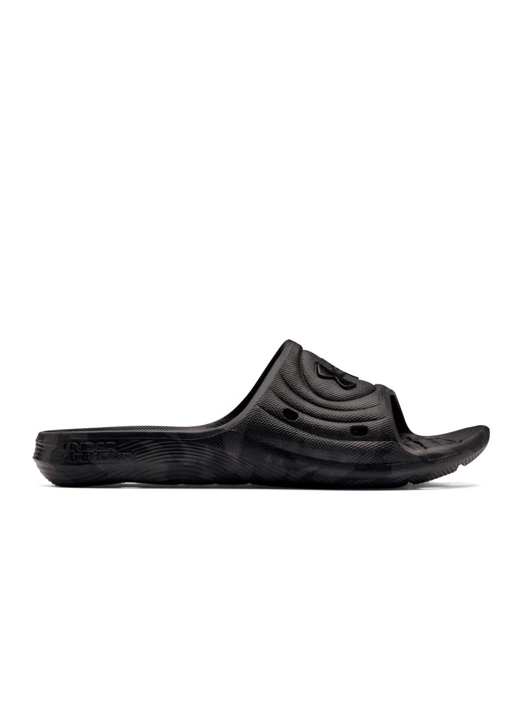 

UNDER ARMOUR Men Locker Camo Printed & Brand Logo Textured Sliders, Black