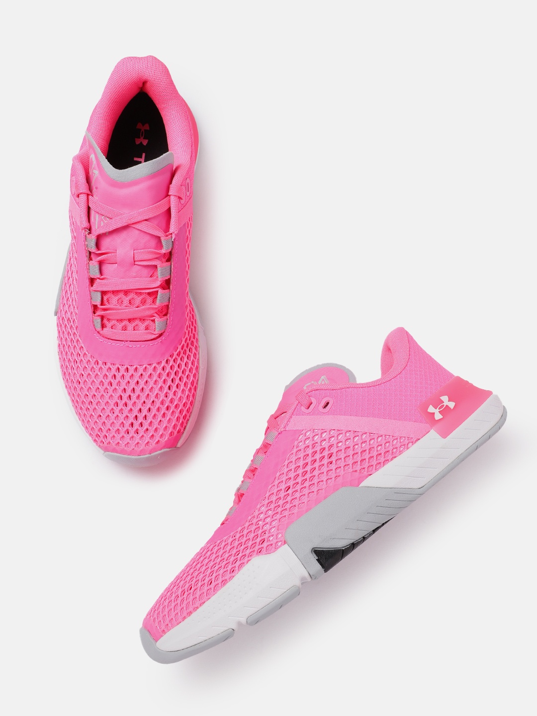 

UNDER ARMOUR Women Woven Design TriBase Reign 4 Training Shoes, Pink