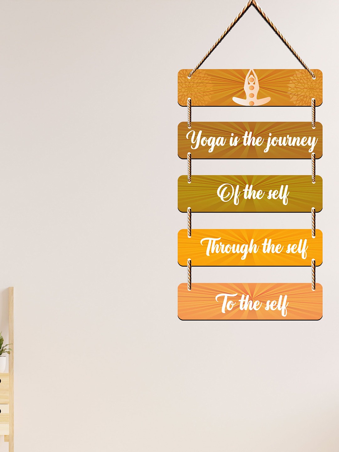 

SAF Orange & Brown Typography Printed Wooden Wall Hanging