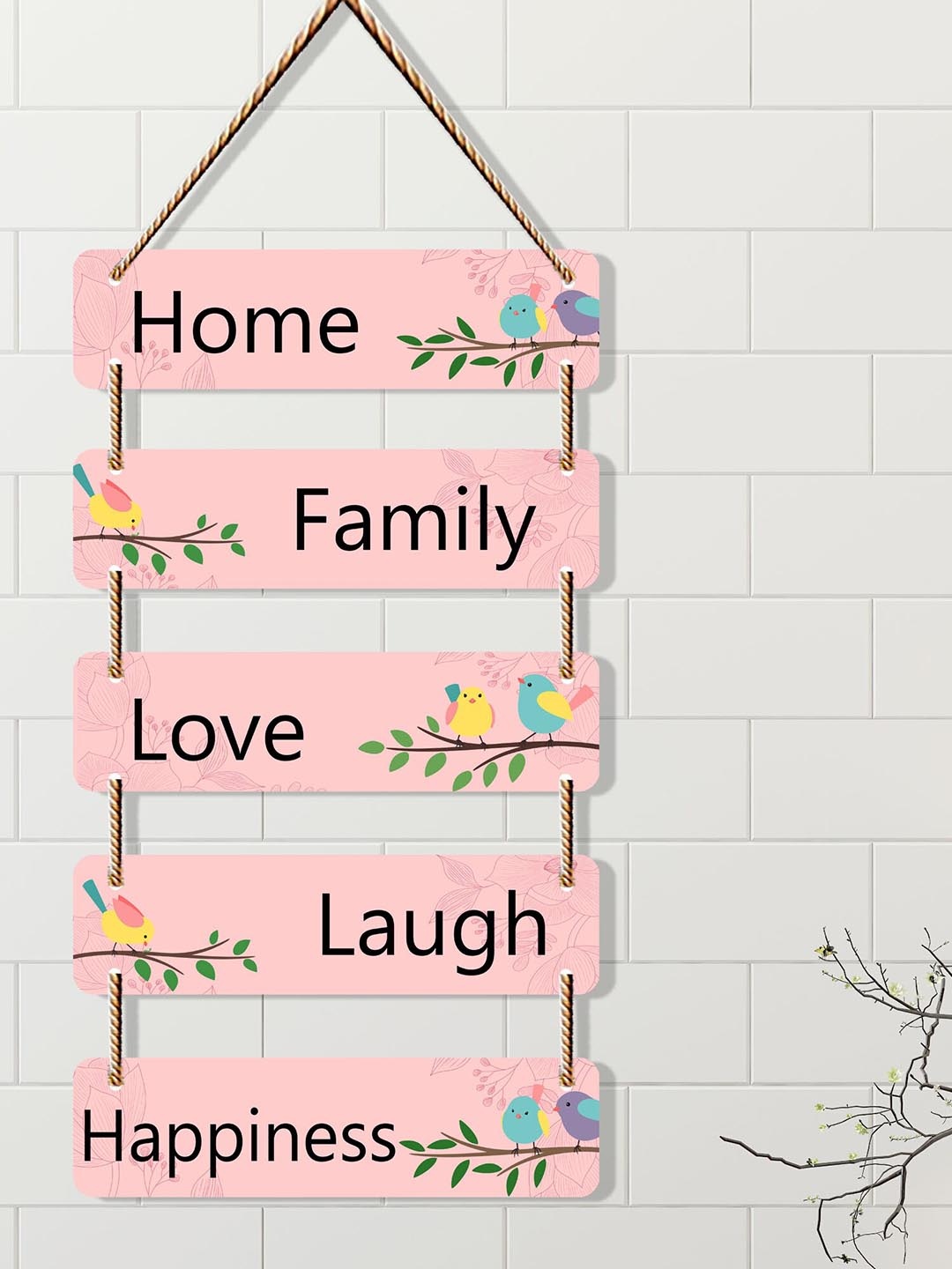 

SAF Pink & Black Printed Wall Hanging Decor
