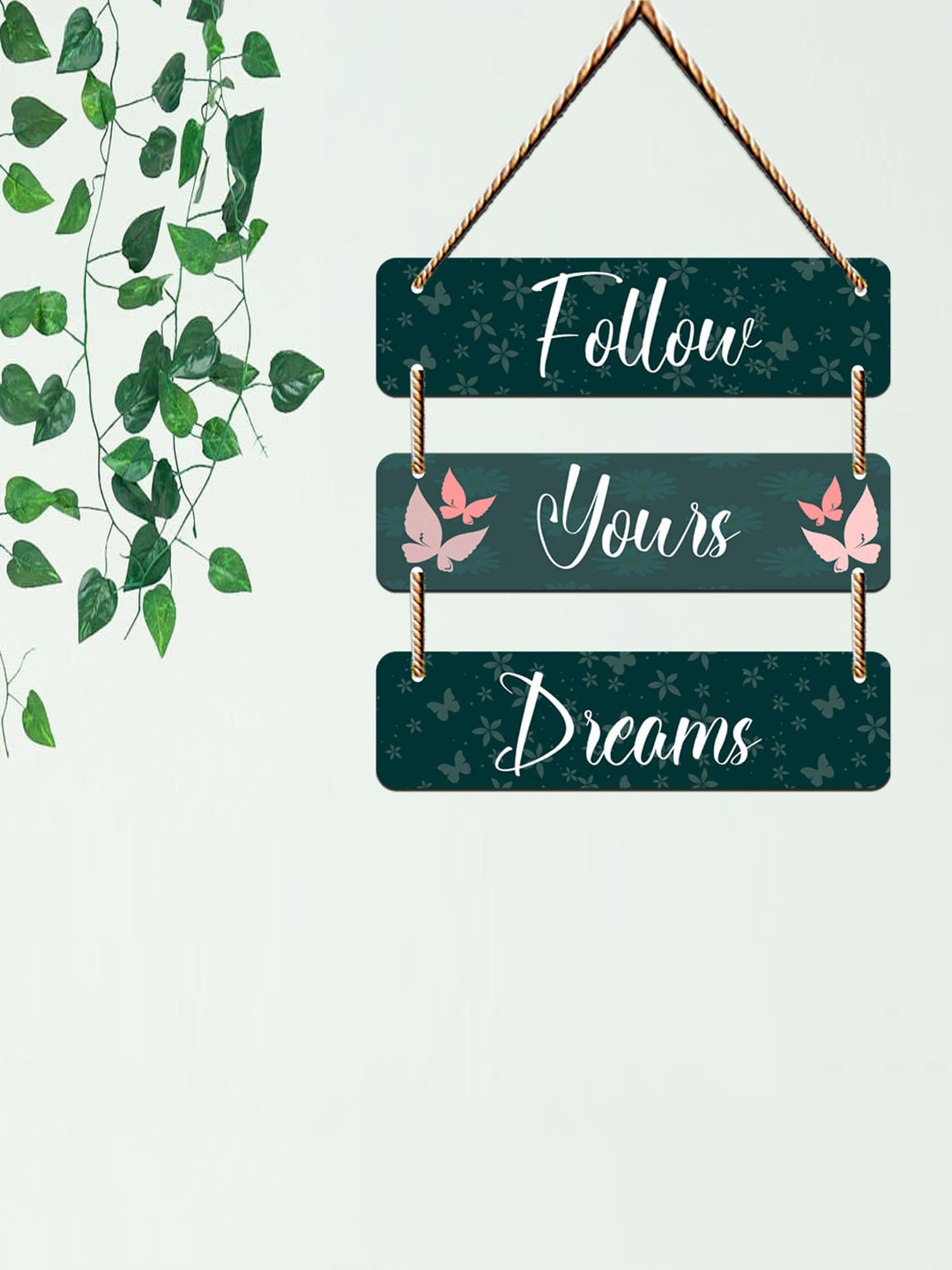 

SAF Black & White Set Of 3 Follow-Yours-Dream Wooden Wall Hanging