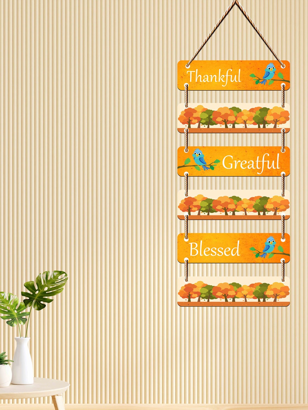 

SAF Yellow & Green Printed 6 Layered Wall Hanging Decor