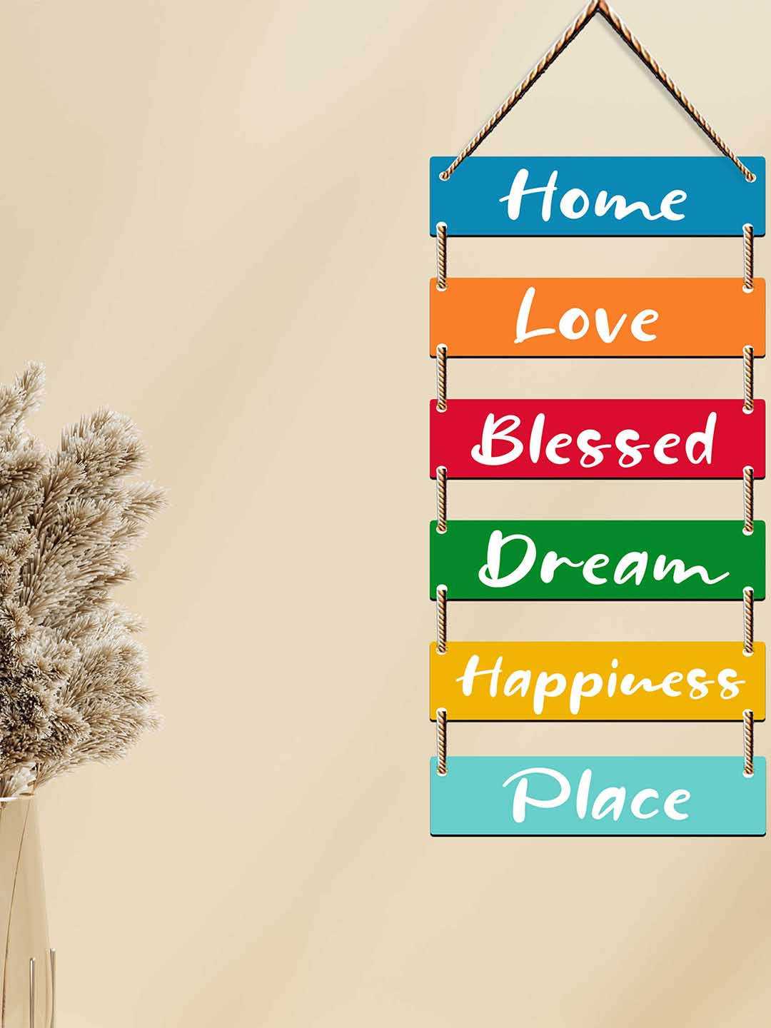 

SAF Blue & Green Printed Wooden Wall Hanging