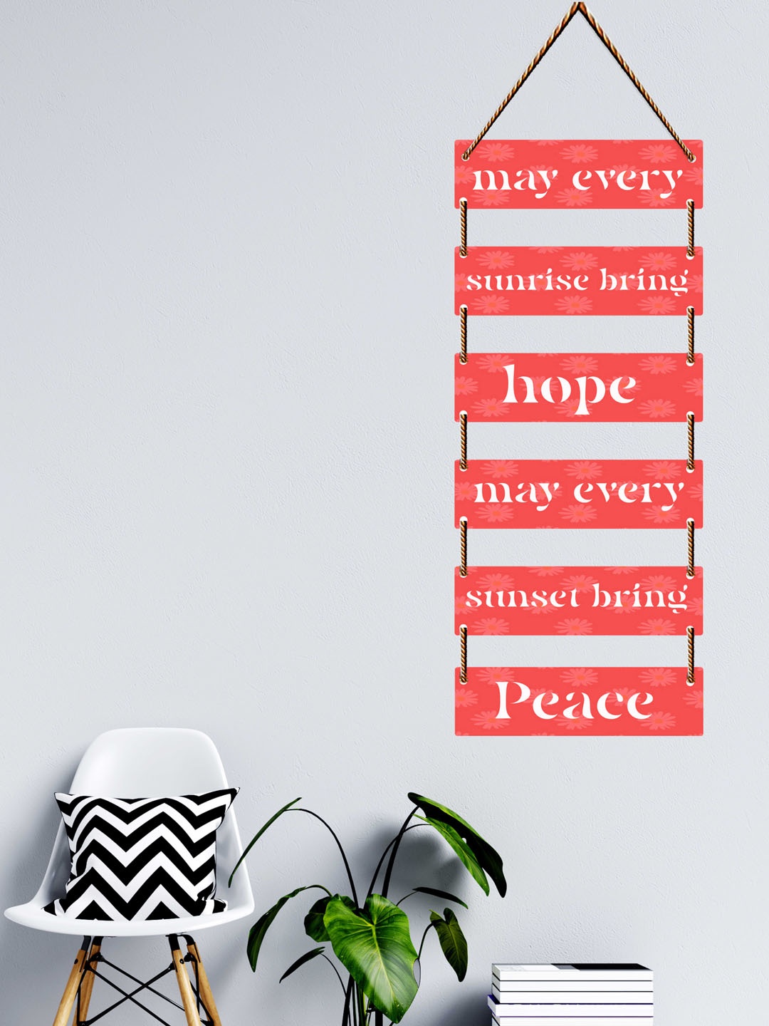 

SAF Red Printed Motivational Quotes Wooden Wall Hanging