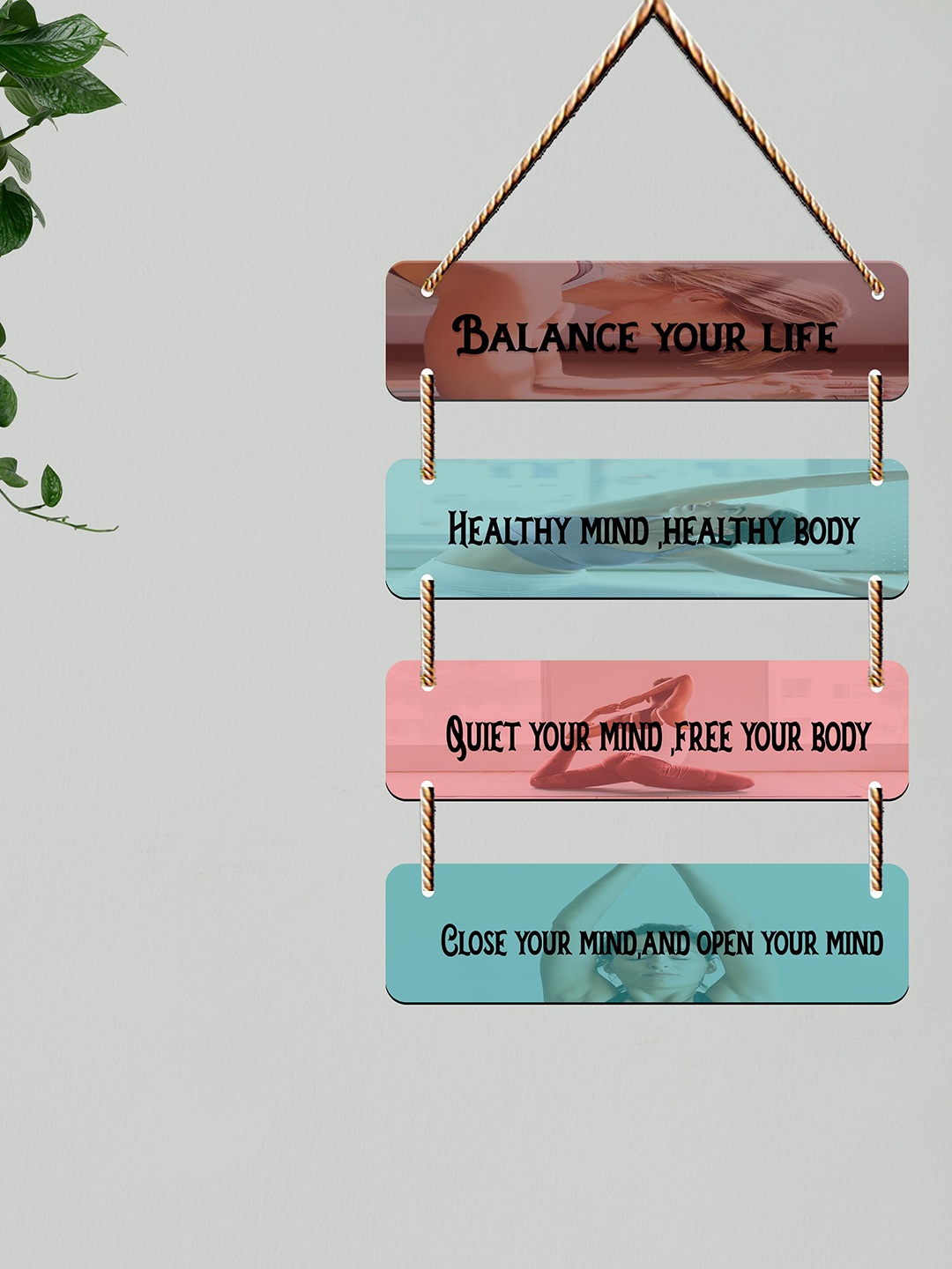 

SAF Blue & Pink Typography Printed Wooden Wall Hanging