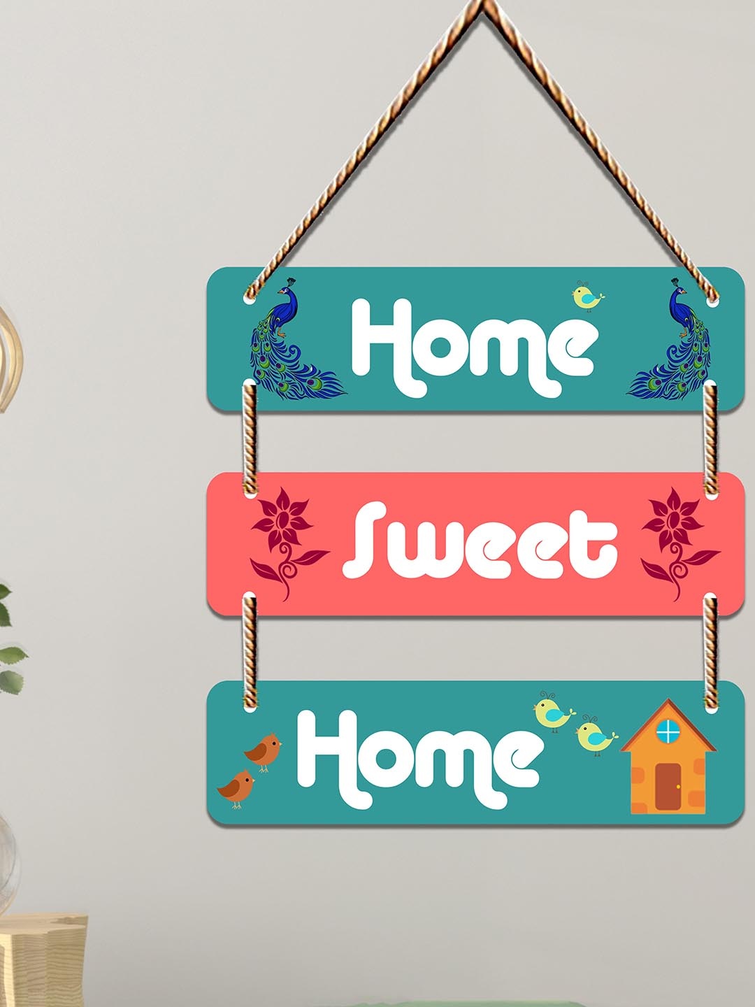 

SAF Blue Printed Wooden Wall Hanging