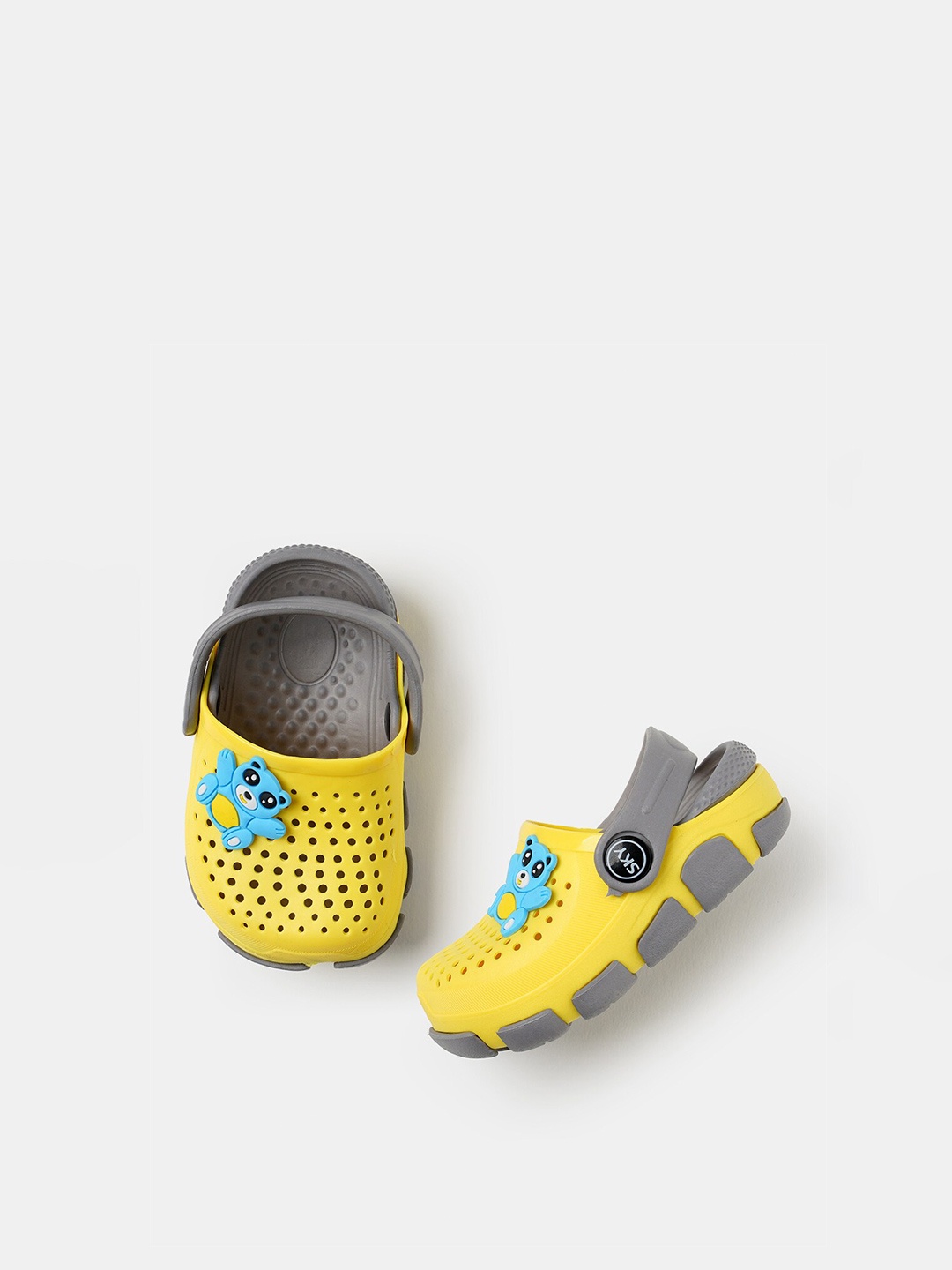 

R&B Girls Yellow & Grey PU Clogs Sandals