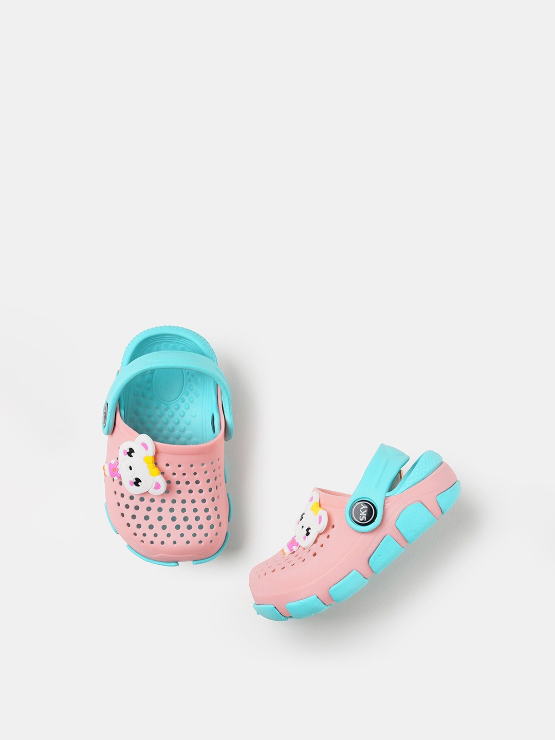 

R&B Girls Pink & Blue PU Clogs Sandals