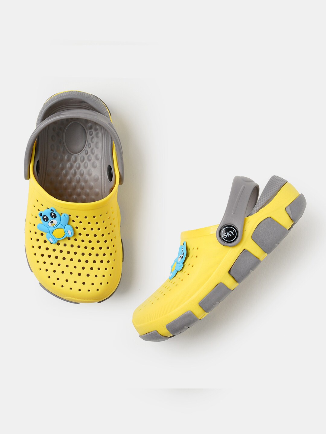

R&B Girls Yellow & Grey PU Clogs Sandals