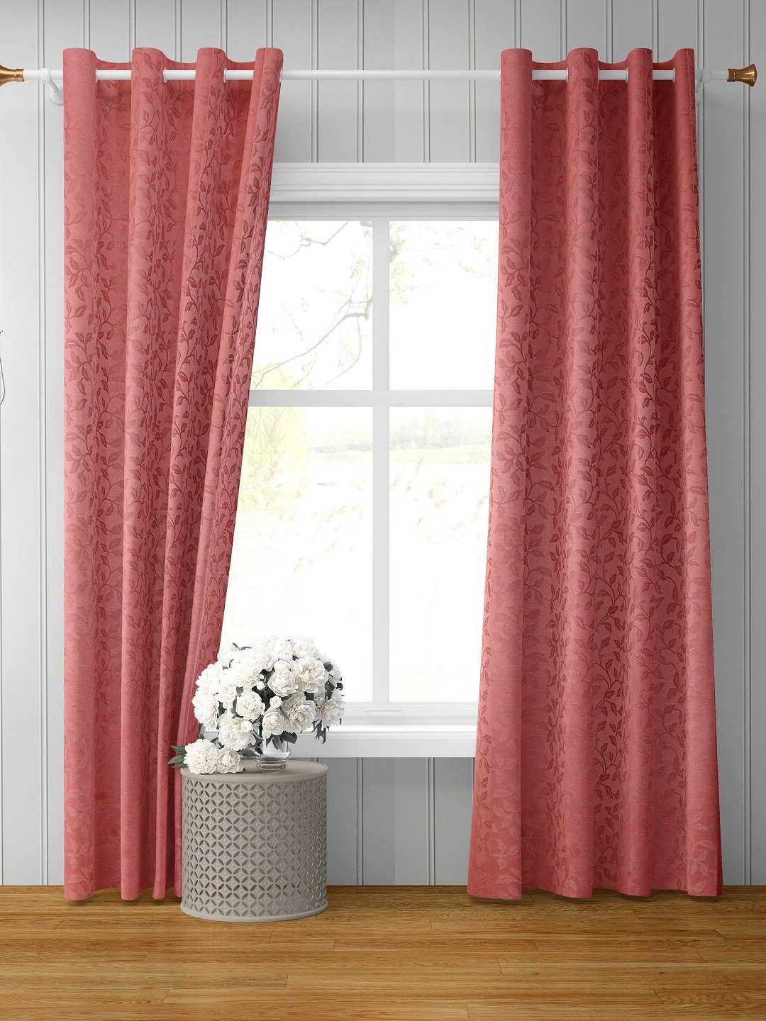 

Bajo's Pink Set of 2 Floral Door Curtain
