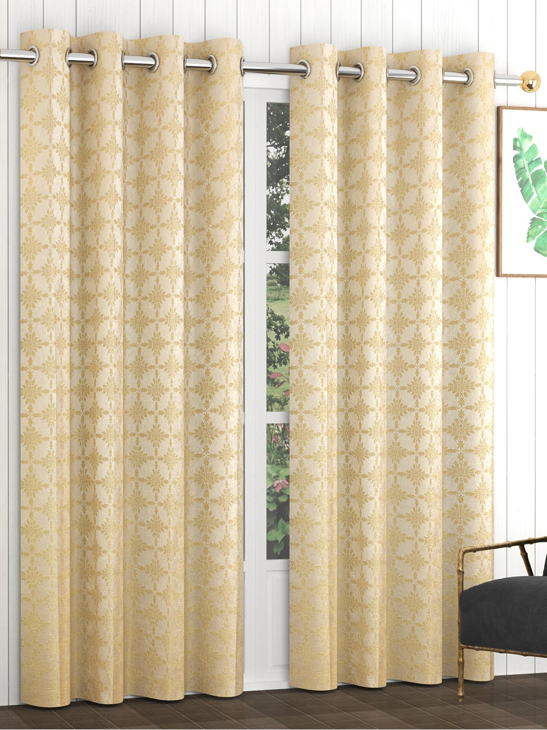 

Bajo's Beige Set of 2 Door Curtains