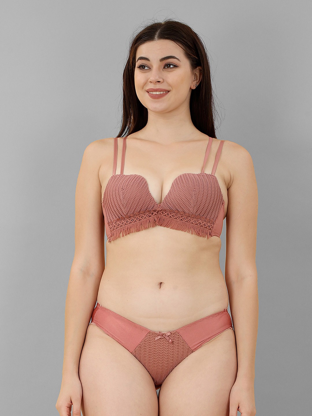 

DEALSEVEN FASHION Lace Lingerie Set, Purple