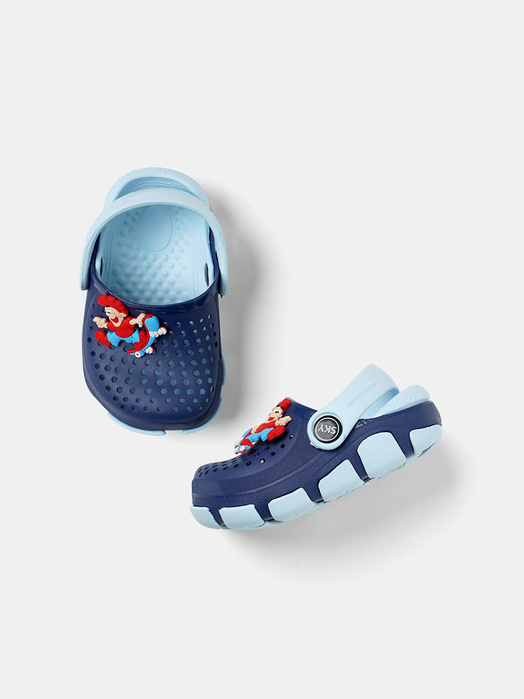 

R&B Boys Blue & Red PU Clogs Sandals