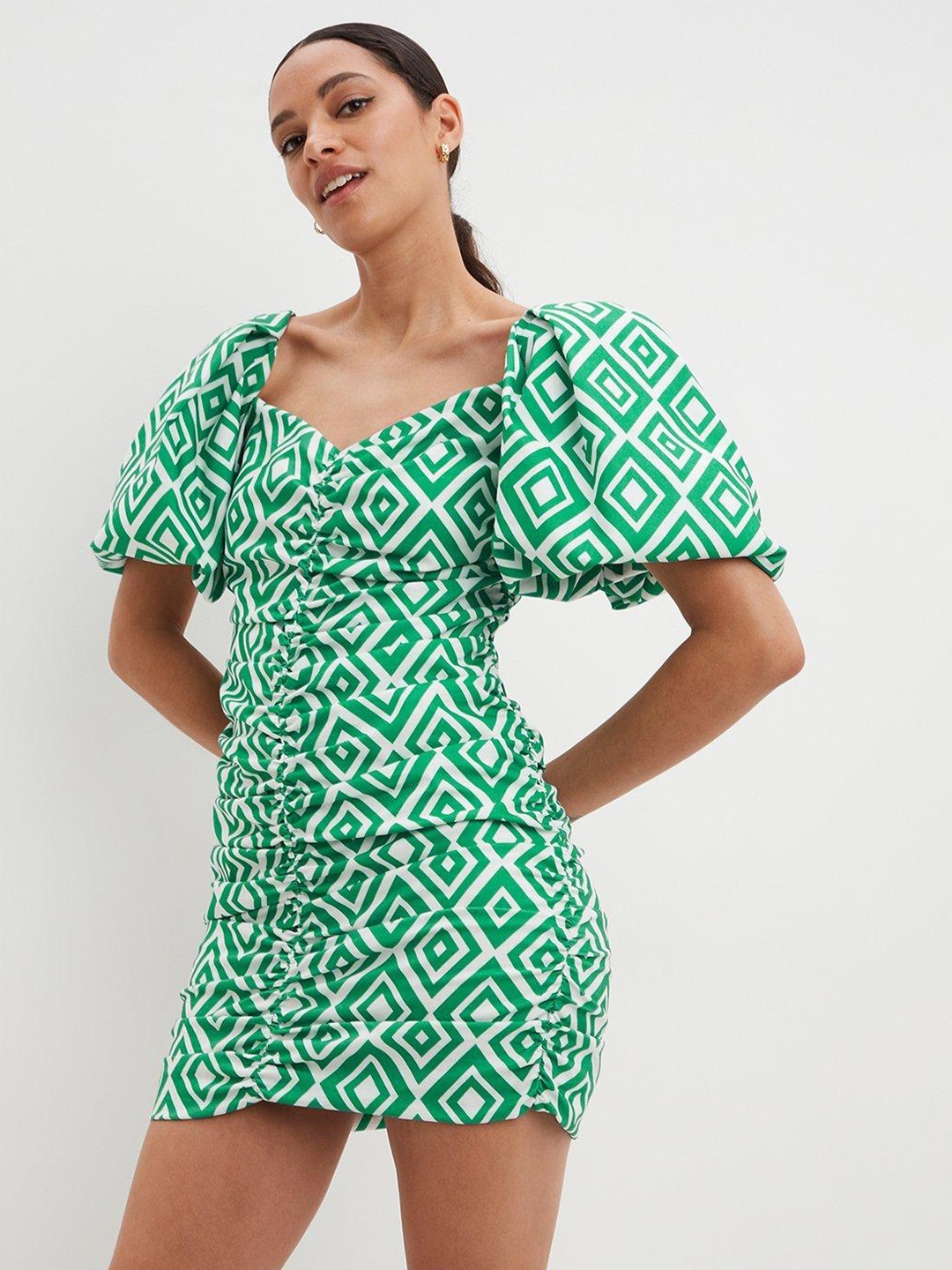 

DOROTHY PERKINS Ruched Bodycon Mini Dress, White