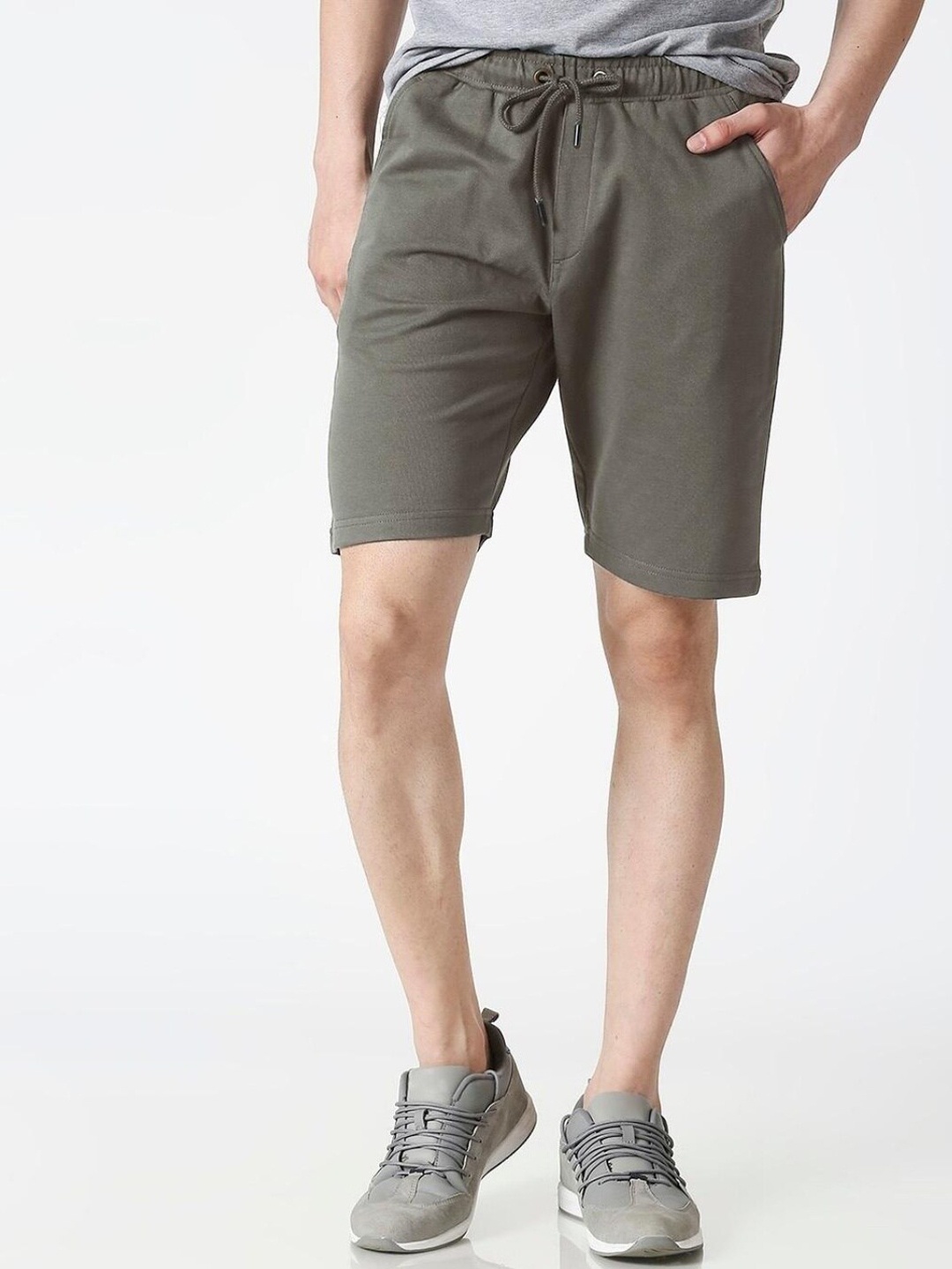 

Bewakoof Men Regular Fit Cotton Shorts, Grey