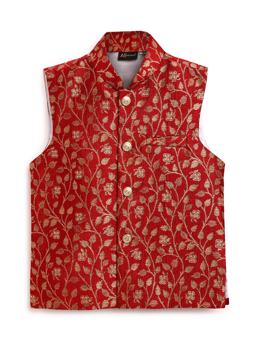 

Aj DEZInES Boys Woven Design Nehru Jacket, Maroon