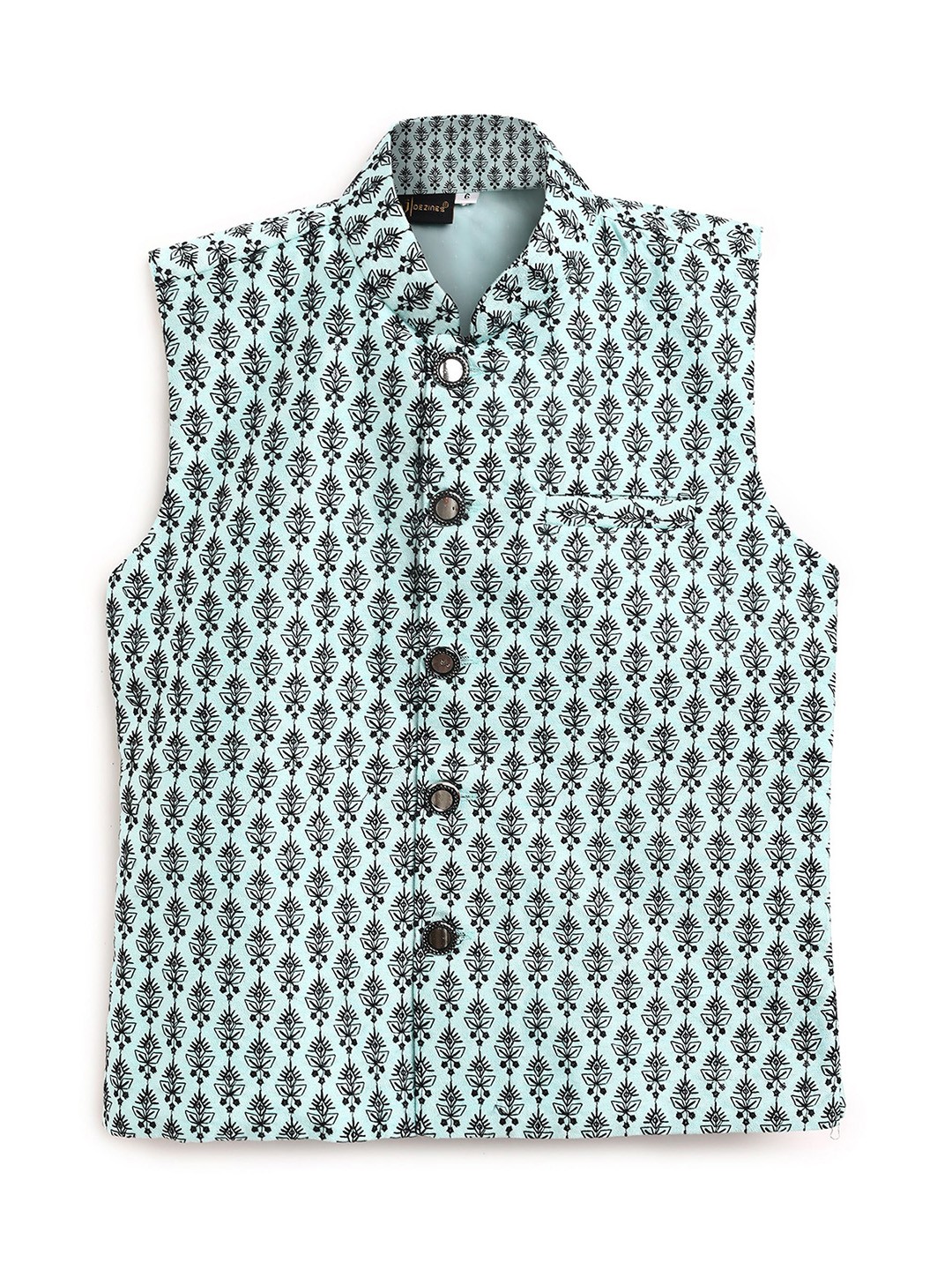 

Aj DEZInES Boys Printed Nehru Jackets, Sea green