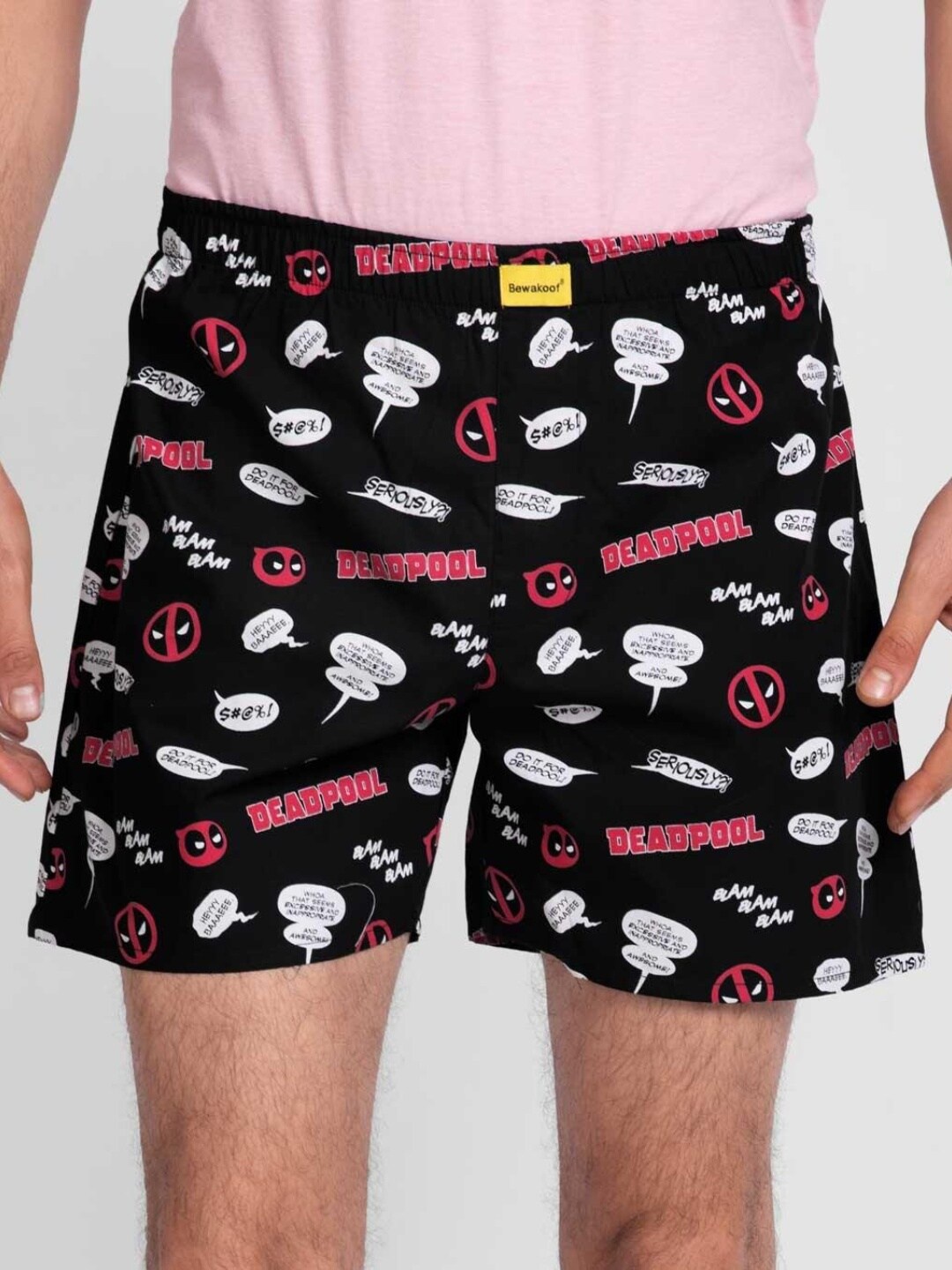 

Bewakoof Men Printed Pure Cotton Boxers, Black
