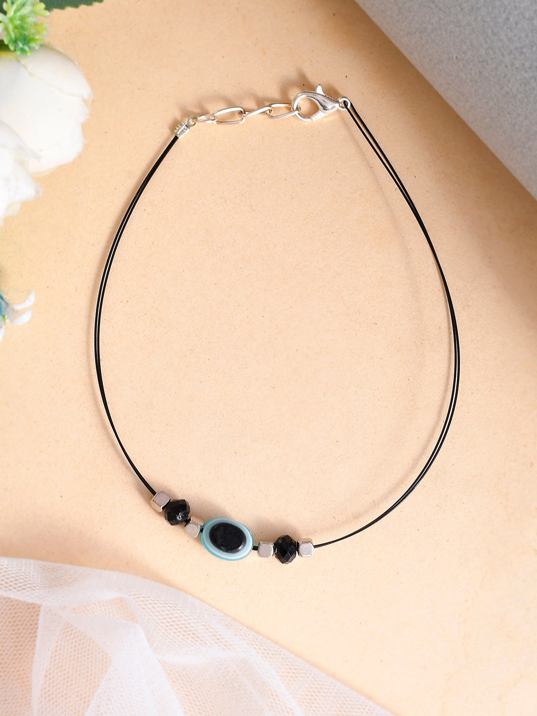 

Silvermerc Designs Black Evil Eye Thread Anklets