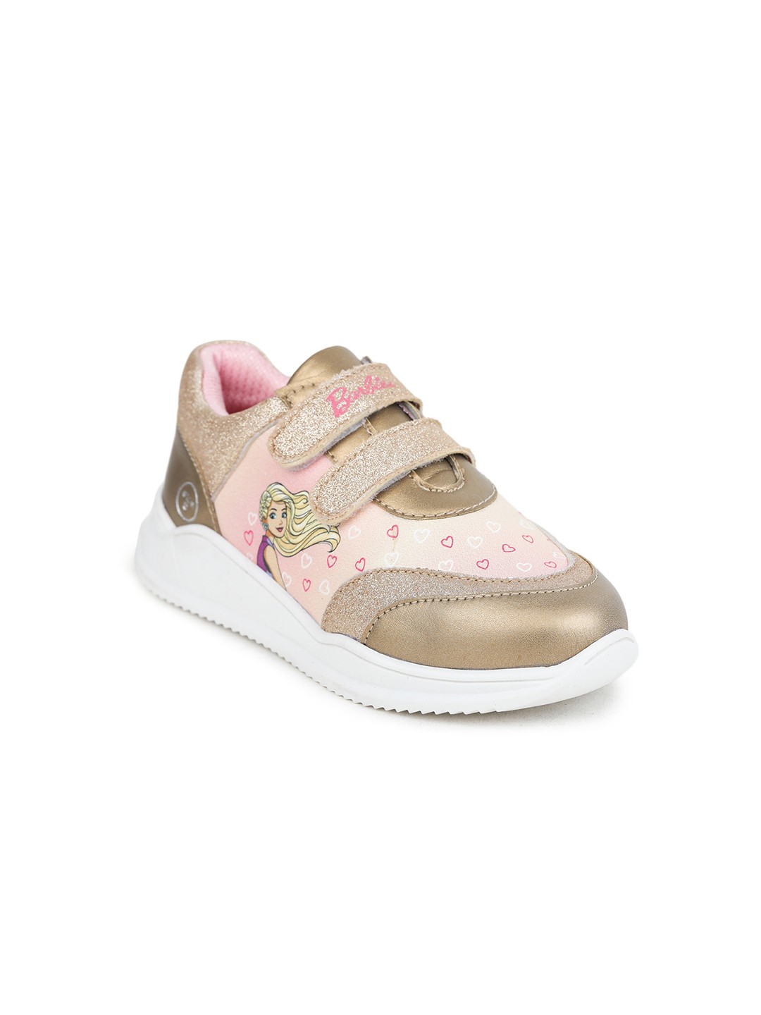 

toothless Girls Barbie Colourblocked Sneakers, Gold