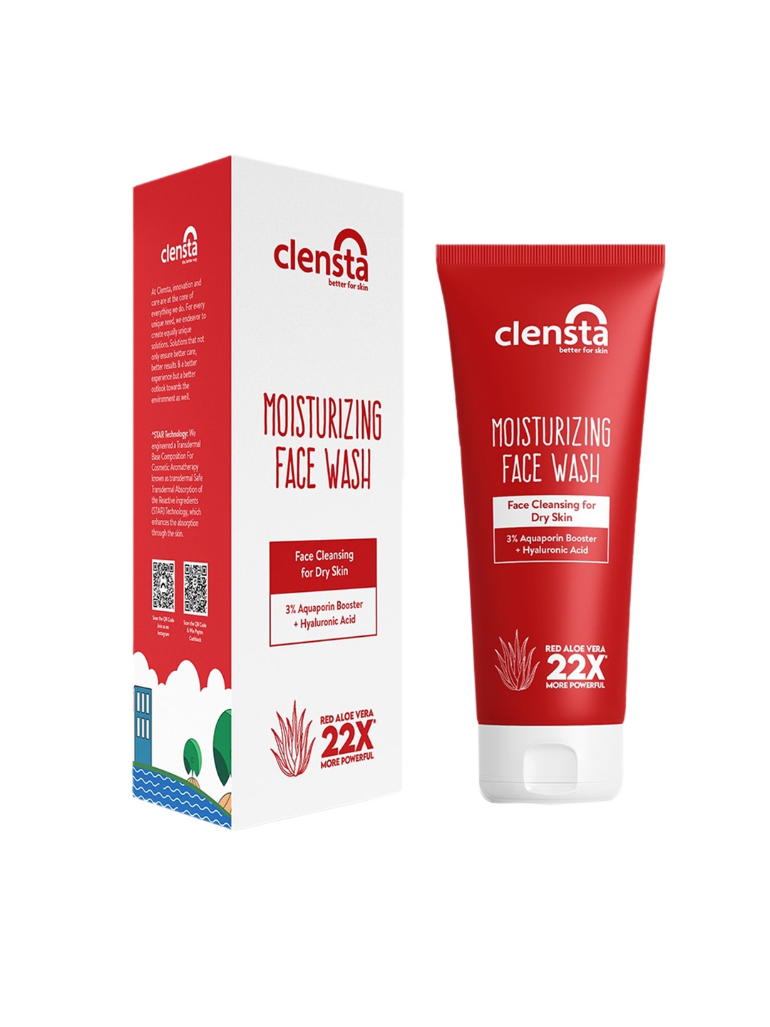 

Clensta Aquaporin Booster & Hyaluronic Acid Moisturizing Face Wash 100ml, White