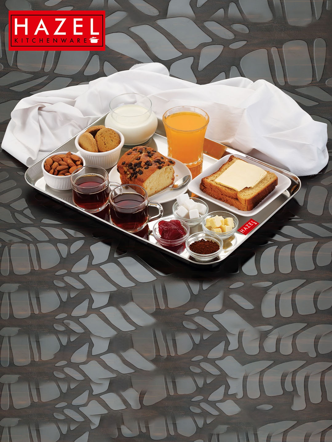 

HAZEL Set of 3 Silver-Coloured Stainless Steel Rectangular Trays