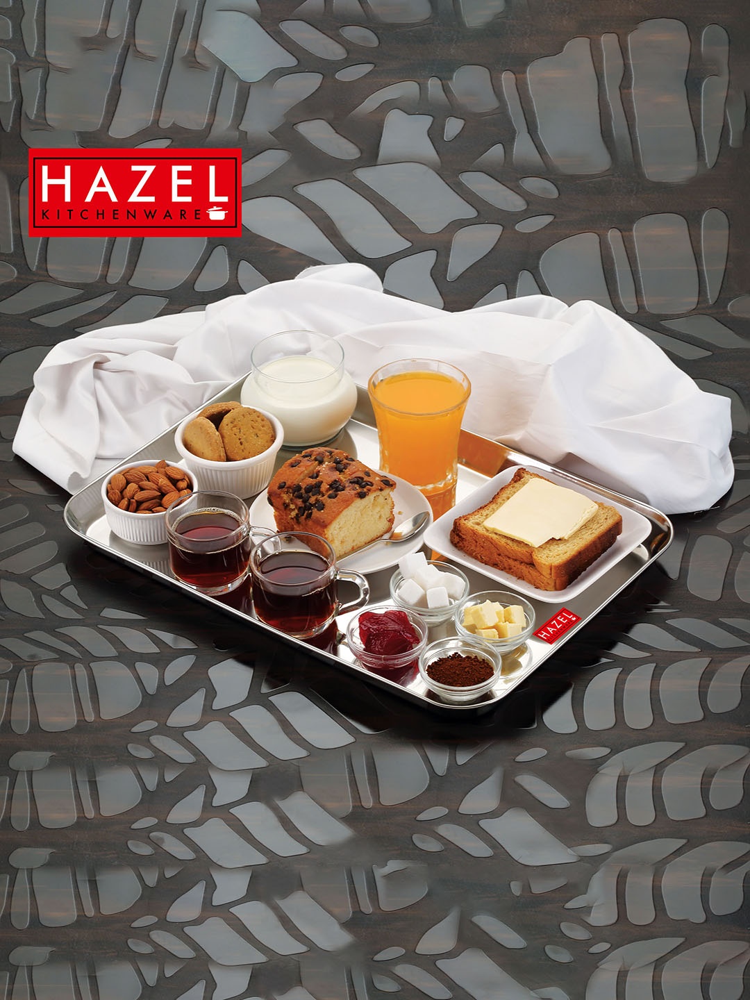 

HAZEL Set Of 3 Silver-Toned Sturdy & Shutterproof Stainless Steel Trays